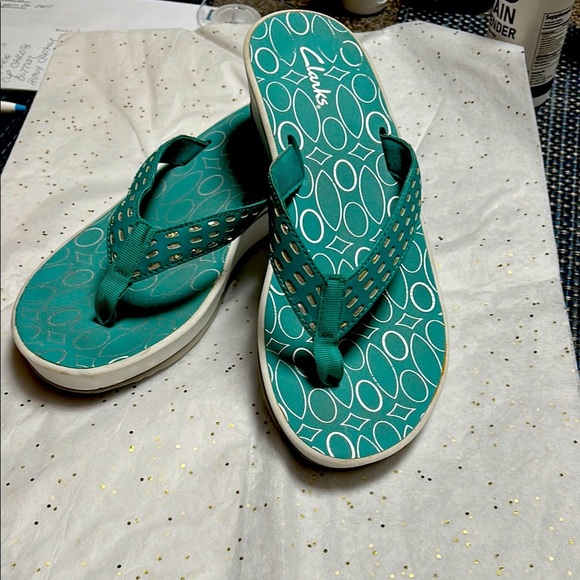 Zlatus Teal Flip Flops - Picture 1 of 2